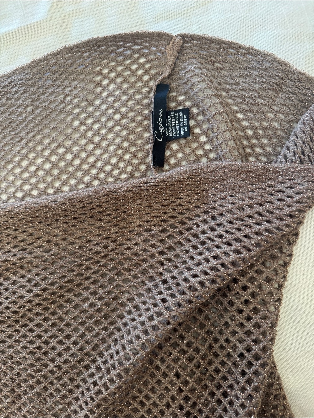 Cejon Brown infinity scarf (or loop scarf/circle scarf).